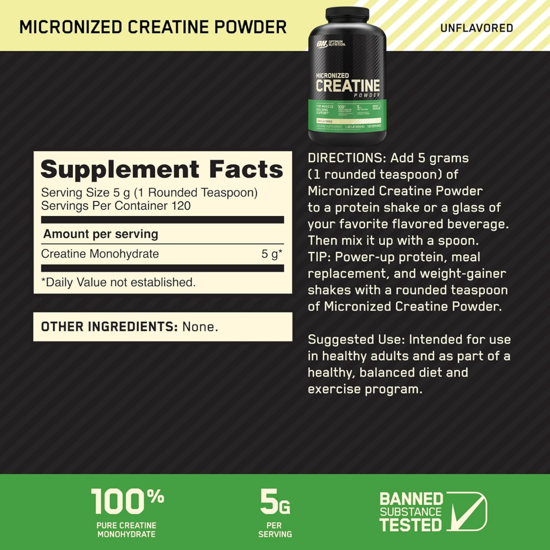 Creatina Monohidratada – Optimum Nutrition (600 g)