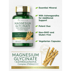 Glicinato de Magnesio + Ashwagandha – Carlyle (120 cápsulas)
