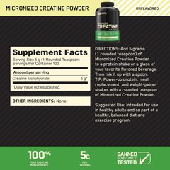 Creatina Monohidratada – Optimum Nutrition (600 g)