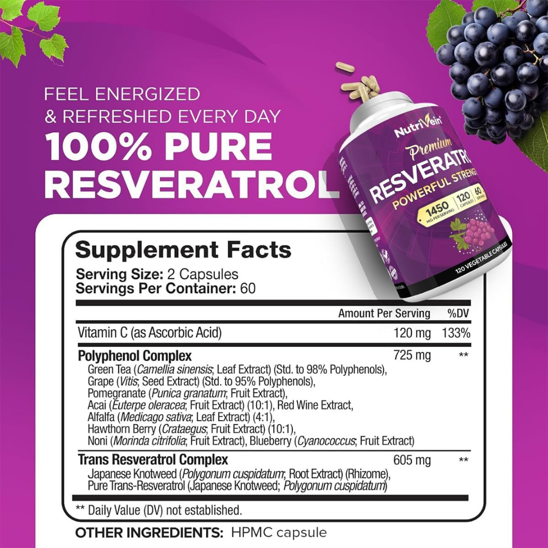 Resveratrol – Nutrivein (120 cápsulas)